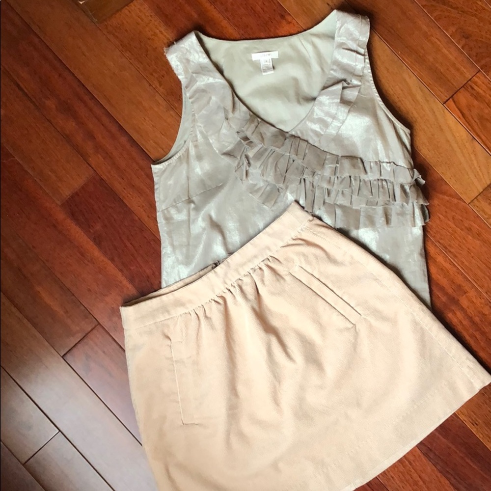 Gorgeous J Crew Metallic Ruffle Shirt